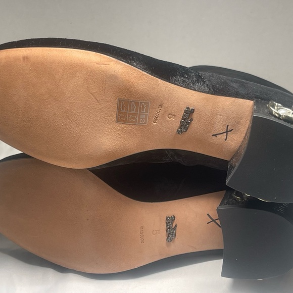 Coach Juliet Velvet Tea Rose Booties Black Womens Size 5 BRAND NEW NO BOX - Picture 10 of 11